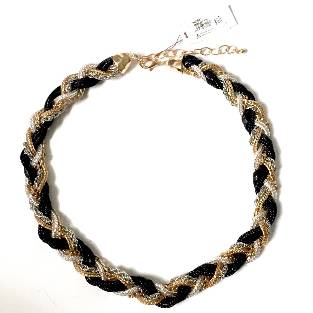 CAROL DAUPLAISE Braided Mixed Metal Necklace